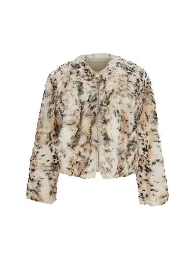 Gorski Women's Reversible Toscana Shearling Lamb Collarless Jacket - Lyn Print - Size Large | Thumbnail 1