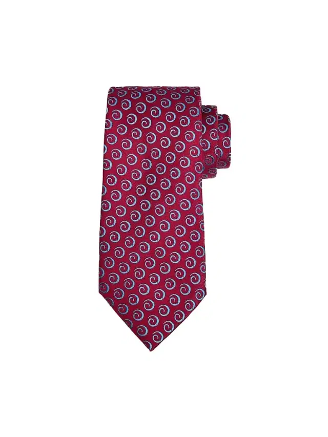 Charvet Men's Swirl Pattern Silk Tie - Red Blue