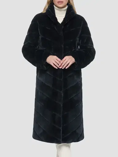 Gorski Women's Reversible Merino Shearling Lamb Chevron Short Coat - Black - Size XL | Thumbnail 5 Gorski Women's Reversible Merino Shearling Lamb Chevron Short Coat - Black - Size XL | Thumbnail 5