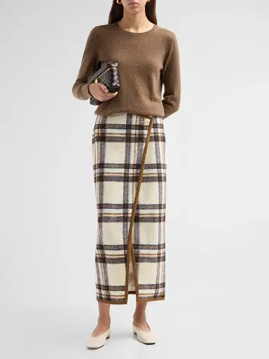 Toccin Women's Leia Plaid Wrap Maxi Skirt - Cedar Multi | Thumbnail 2 Toccin Women's Leia Plaid Wrap Maxi Skirt - Cedar Multi | Thumbnail 2