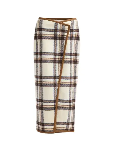 Toccin Women's Leia Plaid Wrap Maxi Skirt - Cedar Multi | Thumbnail 1 Toccin Women's Leia Plaid Wrap Maxi Skirt - Cedar Multi | Thumbnail 1