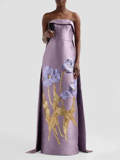 Amsale Women's Tulip Watteau Column Gown - Violet | Thumbnail 2