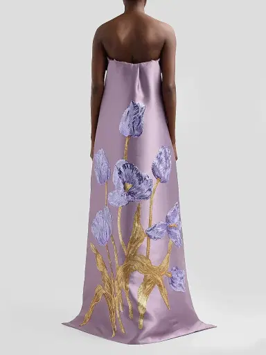 Amsale Women's Tulip Watteau Column Gown - Violet | Thumbnail 3