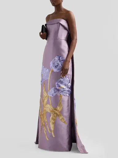 Amsale Women's Tulip Watteau Column Gown - Violet | Thumbnail 4