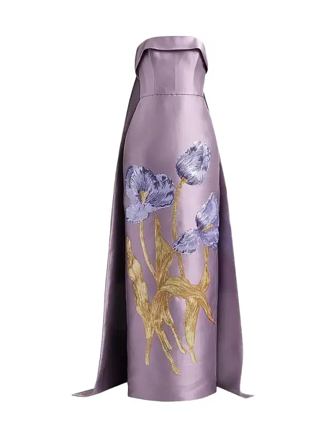 Amsale Women's Tulip Watteau Column Gown - Violet