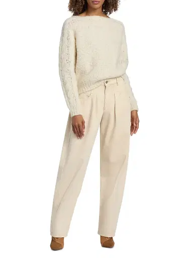 Isabel Marant Women's Ponara Wool-Blend Sweater - Ecru | Thumbnail 2