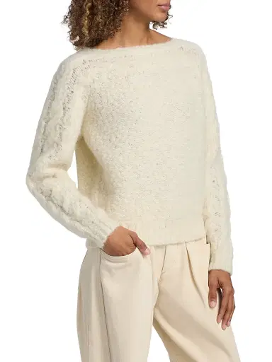 Isabel Marant Women's Ponara Wool-Blend Sweater - Ecru | Thumbnail 4