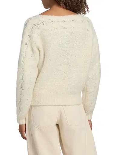 Isabel Marant Women's Ponara Wool-Blend Sweater - Ecru | Thumbnail 5