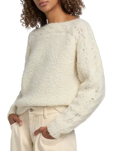 Isabel Marant Women's Ponara Wool-Blend Sweater - Ecru | Thumbnail 6