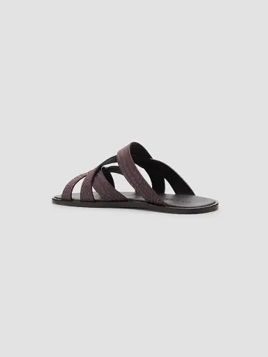 Manolo Blahnik Men's Marvin Leather Sandals - Dark Brown | Thumbnail 4