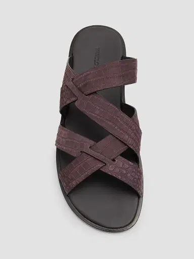 Manolo Blahnik Men's Marvin Leather Sandals - Dark Brown | Thumbnail 5