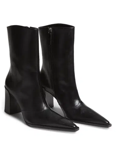 Schutz Women's Raffaela 0MM Leather Booties - Black | Thumbnail 2