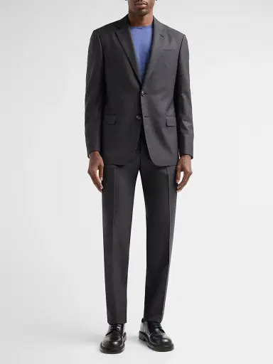 Giorgio Armani Men's Zig-Zag Textured Wool Suit - Anthracite | Thumbnail 2