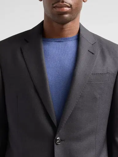 Giorgio Armani Men's Zig-Zag Textured Wool Suit - Anthracite | Thumbnail 6