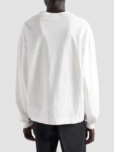 Prada Men's Long-Sleeved Cotton T-Shirt - White | Thumbnail 4 Prada Men's Long-Sleeved Cotton T-Shirt - White | Thumbnail 4