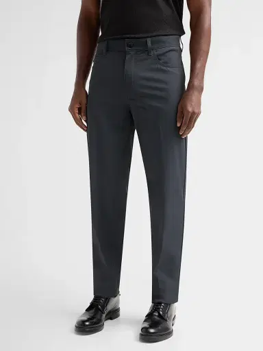 Emporio Armani Men's Tech Stretch 5-Pocket Pants - Solid Medium Blue | Thumbnail 4