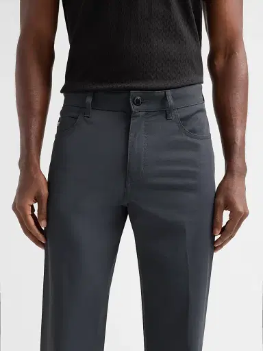 Emporio Armani Men's Tech Stretch 5-Pocket Pants - Solid Medium Blue | Thumbnail 5