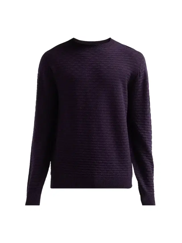 Giorgio Armani Men's Geometric Textured Virgin Wool Crewneck Sweater - Must