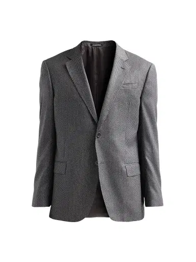 Emporio Armani Men's Texture Diamond Wool Sport Coat - Solid Medium Grey | Thumbnail 1