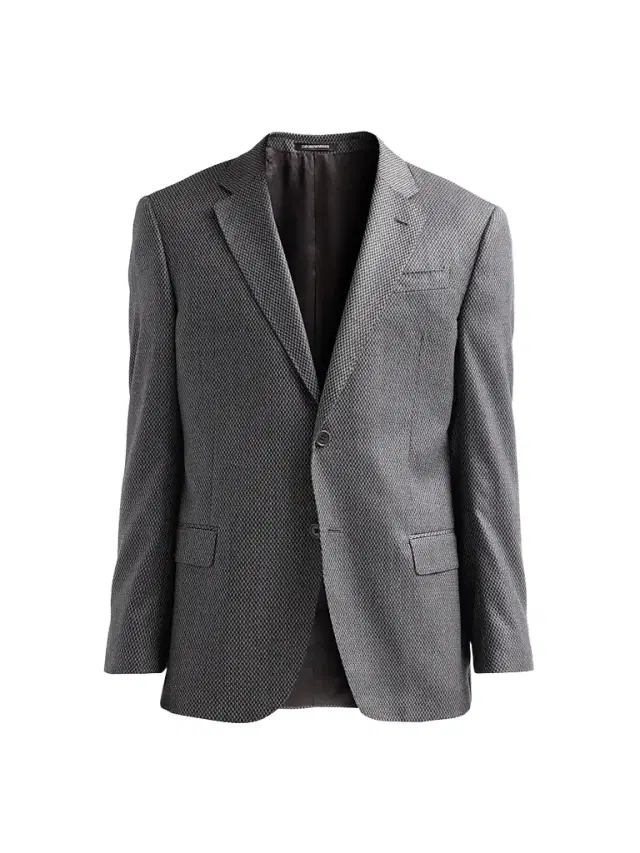 Emporio Armani Men's Texture Diamond Wool Sport Coat - Solid Medium Grey