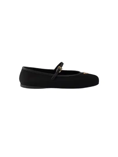 Prada Women's Fabric Ballerinas - Black | Thumbnail 1