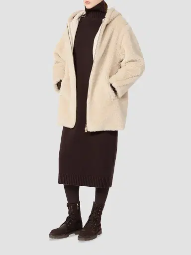 Max Mara Women's Wool and Cashmere Yarn Dress - Dark Brown | Thumbnail 2 Max Mara Women's Wool and Cashmere Yarn Dress - Dark Brown | Thumbnail 2