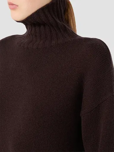 Max Mara Women's Wool and Cashmere Yarn Dress - Dark Brown | Thumbnail 5 Max Mara Women's Wool and Cashmere Yarn Dress - Dark Brown | Thumbnail 5