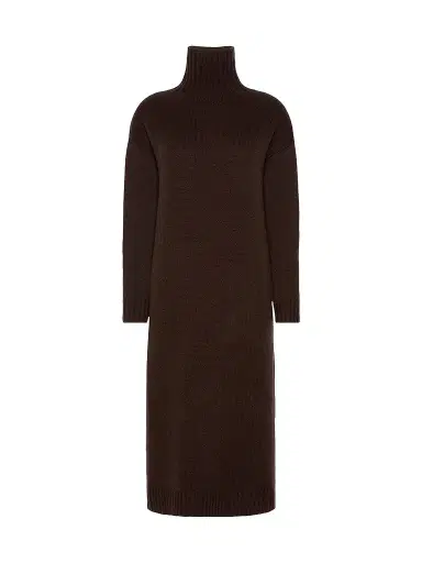 Max Mara Women's Wool and Cashmere Yarn Dress - Dark Brown | Thumbnail 1 Max Mara Women's Wool and Cashmere Yarn Dress - Dark Brown | Thumbnail 1