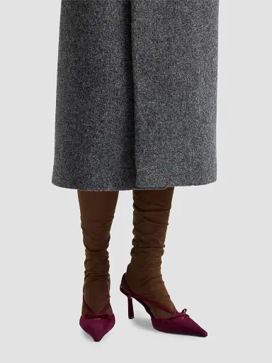 Prada Women's Suede Slingback Pumps - Dark Red | Thumbnail 6