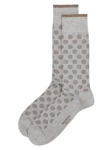 Marcoliani Men's Jacquard Dot Cotton-Nylon Socks | Thumbnail 1