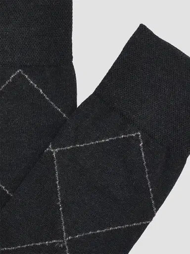 Marcoliani Men's Ombré Argyle Cotton-Nylon Socks - Charcoal | Thumbnail 2