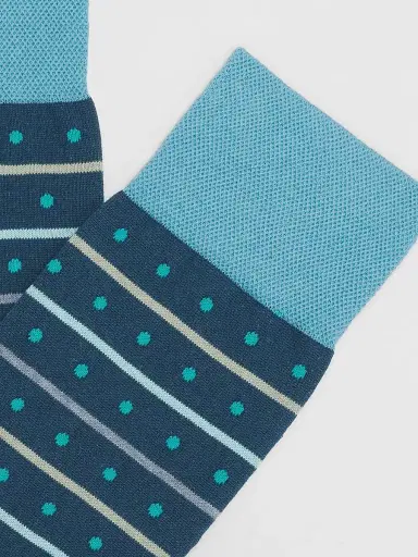 Marcoliani Men's Stripe Dots Cotton-Nylon Socks | Thumbnail 2 Marcoliani Men's Stripe Dots Cotton-Nylon Socks | Thumbnail 2