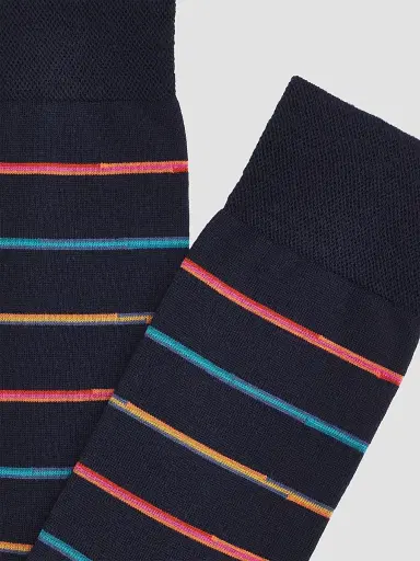 Marcoliani Men's Mixed Striped Wool-Nylon Socks | Thumbnail 2 Marcoliani Men's Mixed Striped Wool-Nylon Socks | Thumbnail 2