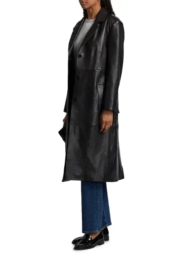 ARMA Women's Aisa Leather Longline Jacket - Black | Thumbnail 4