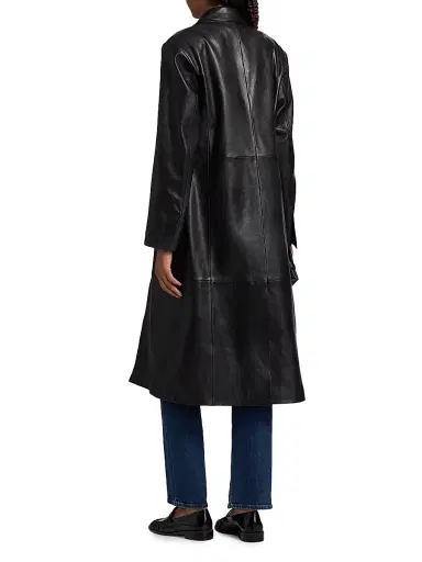 ARMA Women's Aisa Leather Longline Jacket - Black | Thumbnail 5