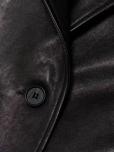 ARMA Women's Aisa Leather Longline Jacket - Black | Thumbnail 7