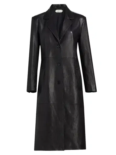 ARMA Women's Aisa Leather Longline Jacket - Black | Thumbnail 1
