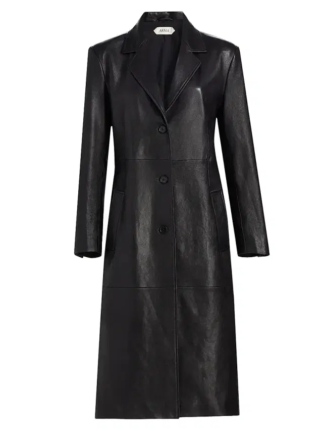 ARMA Women's Aisa Leather Longline Jacket - Black