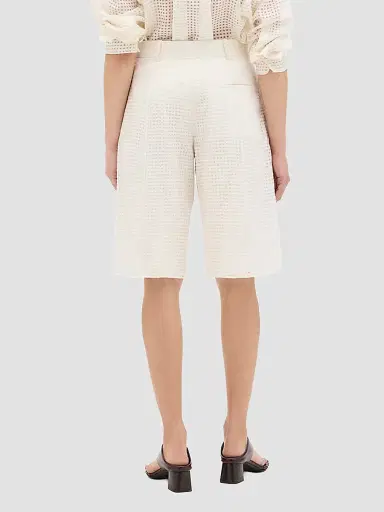 Another Tomorrow Women's Gingham Bermuda Shorts - Off White - Size 4 | Thumbnail 5