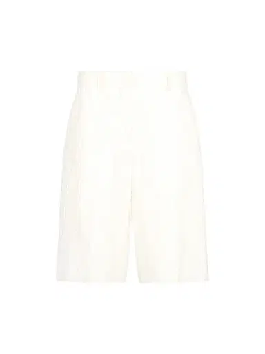 Another Tomorrow Women's Gingham Bermuda Shorts - Off White - Size 4 | Thumbnail 1