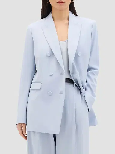 Another Tomorrow Women's Double Breasted Jacket | Thumbnail 3