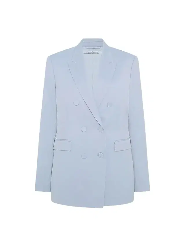 Another Tomorrow Women's Double Breasted Jacket - Sky - Size 12