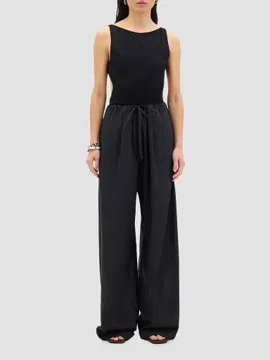 Another Tomorrow Women's Cutout Tank - Black - Size Large | Thumbnail 2