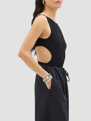 Another Tomorrow Women's Cutout Tank - Black - Size Large | Thumbnail 4