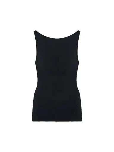 Another Tomorrow Women's Cutout Tank - Black - Size Large | Thumbnail 1