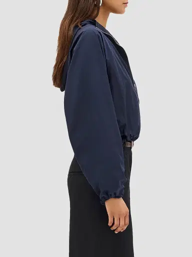 Another Tomorrow Women's Nylon Short Blouson Jacket - Navy | Thumbnail 3