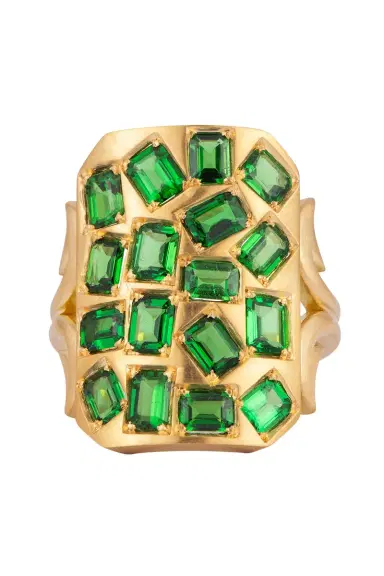 Sylva & Cie Green Tzavorite Ten Table Ring | Thumbnail 1