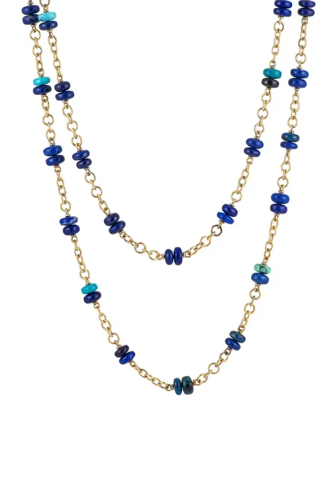 Sylva & Cie Lapis Turquoise Beaded Necklace