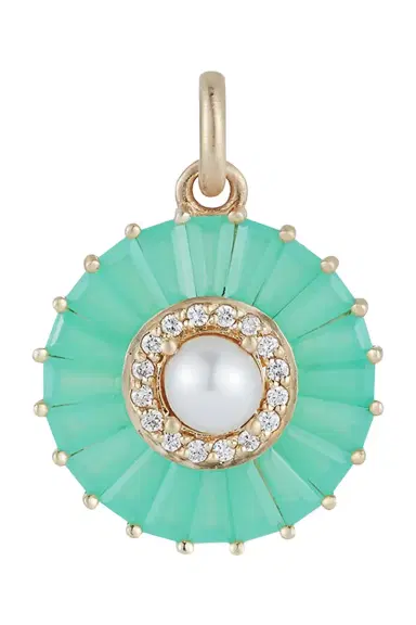Storrow Pearl Diamond Chrysoprase Emily Charm | Thumbnail 1 Storrow Pearl Diamond Chrysoprase Emily Charm | Thumbnail 1