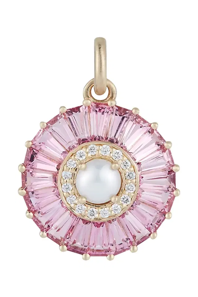 Storrow Pearl Diamond Pink Tourmaline Emily Charm
